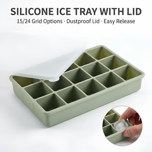 <span class=keywords><strong>Bac</strong></span> à glaçons en silicone de qualité alimentaire <span class=keywords><strong>sans</strong></span> BPA, 15 ou 24 compartiments, démoulage facile, congélation rapide, récipient pour aliments pour bébés - Product Image 1