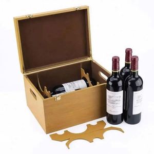 Boîte à vin en bois rouge simple, boîte cadeau, caisses à vin en bois polyvalentes, présentoir à vin en bois <span class=keywords><strong>eBay</strong></span> - Product Image 4
