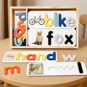Eduland OEM ODM Montessori เกมตัวอักษรความรู้ความเข้า<span class=keywords><strong>ใ</strong></span>จตัวอักษรภาษาอังกฤษของเล่นการเรียนรู้การเรียนรู้การสะกดของเล่นปริศนาไม้สำหรับเด็ก - Product Image 2