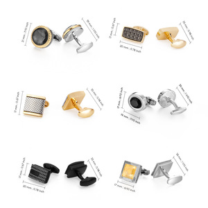 Di lusso di lusso francese gemelli in acciaio inox per gli <span class=keywords><strong>uomini</strong></span> vendita calda gemma zircone fibbie accessori moda - Product Image 3