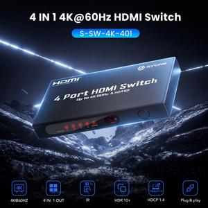 Conmutador HDMI SYONG 4K60Hz 4 en 1 Salida Ultra <span class=keywords><strong>HDR</strong></span> con Control Remoto HDMI2.0*5 Puertos 18Gbps de Alta Velocidad para TV, Laptop, Oficina, Plug and Play - Product Image 2