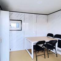 Unité de bureau mobile préfabriquée de 10 pieds avec bureau, chaises, armoire, fenêtres, design moderne, pour entrepôt, supermarché ou usage résidentiel