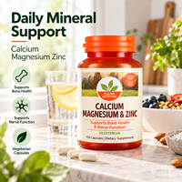 Capsules de calcium, magnésium et zinc en marque privée, santé des os, fonction nerveuse, soutien immunitaire, femmes, 100 capsules