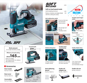 เลื่อย<span class=keywords><strong>จิ๊</strong></span><span class=keywords><strong>ก</strong></span><span class=keywords><strong>ซอ</strong></span>ไร้สาย <span class=keywords><strong>Makita</strong></span> DJV184 18V แบตเตอรี่ลิเธียม เลื่อยอเนกประสงค์สำหรับงานไม้ เครื่องตัดขนาดเล็ก - Product Image 5