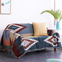 Housse de canapé jacquard double face en polyester écologique, motif losanges géométriques tissés, style moderne et simple, idéale toutes saisons – Meilleure vente
