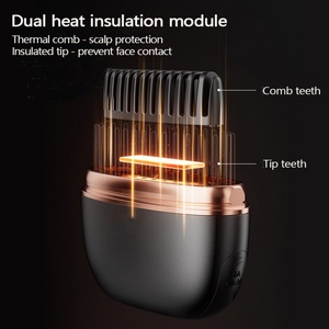 Cepillo Secador de Pelo Portátil con Aire Caliente para Salón, Alisador de Barba y Peine Alisador Resistente para Hombres - Product Image 3