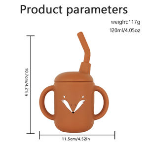 Tazza per Bambini con Cannuccia Senza BPA, Produzione ODM OEM, Tazza in Silicone per Bere, Stoviglie per Neonati, Tazza per l'Alimentazione, Pronta per la Spedizione, Disponibile - Product Image 3