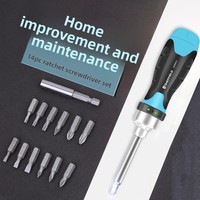 Set Alat Obeng Ratchet Magnetik Multifungsi Universal Steel Shield - Kombinasi Kepala Datar, Phillips, Torx untuk Penggunaan Rumah Tangga