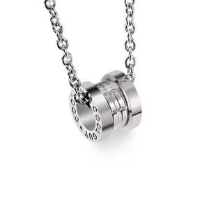 Diamond Pendant Necklace Unisex <b>Titanium</b> Steel Round Brilliant Cut Natural Diamond Everyday Wear - Product Image 5