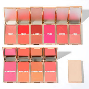 Palette de <span class=keywords><strong>fard</strong></span> à joues crème et poudre 2-en-1 de luxe, longue tenue, végétalienne, personnalisable, haute pigmentation, pour marque privée OEM – NOUVEAU - Product Image 4