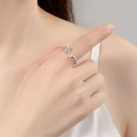 Vente chaude Bagues Réglables Collection 925 En Argent Sterling Taille Ouverte Anneau De Mode Polyvalent Style Décontracté Fine Jewelry