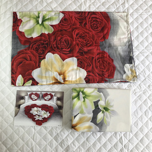 Ensemble de draps de lit 3 pièces 100% coton 100% motif de feuilles pliées jetables avec taie d'oreiller pour lits King Queen Double Single Size - Product Image 3