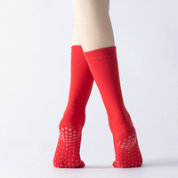 Pilates Yoga Poignée Barre Chaussettes Coton Bout Antidérapant Collant Grip Barre Crew Socks