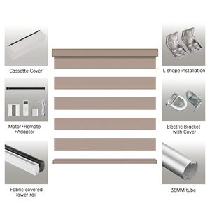 SAMADHI Automatic <b>Window</b> Zebra Blinds Blackout Motorized Custom Size Easy Install Control Room <b>Shades</b> <b>Windows</b> - Product Image 5