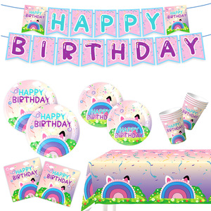 Artículos para Fiesta de Gabby's Dollhouse, Decoraciones de Cumpleaños, Platos de Papel, Vasos, Mantel, Pancarta, 60-80 Piezas, Ecológicos - Product Image 2