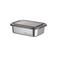 Maxcook 750ml 304 Edelstahl Lebensmittelbehälter Küchen-Kühlschrank Aufbewahrungsbox mit Deckel Mikrowellengeeignet
