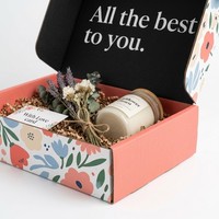 Boîte d'expédition florale personnalisée imprimée, carton ondulé pour colis, emballage cadeau pour bougies et fleurs séchées