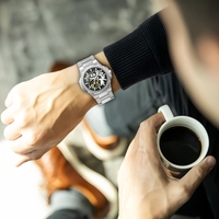 Relojes de Pulsera Automáticos de Lujo para Hombre con Logotipo Personalizado OEM, Relojes Mecánicos Transparentes, Reloj Impermeable Unisex con Diseño Hueco