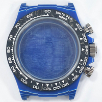 Montre mécanique de luxe légère pour homme de qualité supérieure, boîtier noir, cadran bleu clair avec chiffres romains, multifonction, multi-cadrans, 4130