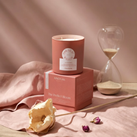 Boîte à bougies personnalisée haut-bas en carton rigide avec insert en papier personnalisable, dorure à chaud, pelliculage mat, recyclable, boîte en papier de marque