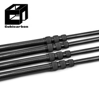 Perches télescopiques en fibre de carbone ou fibre de verre 3K haute résistance avec verrous à torsion en aluminium OEM de 80 cm à 6 mètres