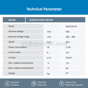 ebm-papst W3G910-KS35-03/F01 high efficiency EC fan smart energy saving cooling fan for HVAC industrial ventilation systems - Product Image 4