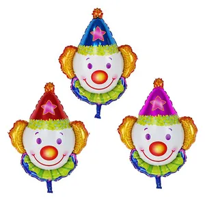 Ht 气球小丑形生日快乐派对孩子喜欢石油 helium 球气球