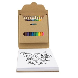 Crayons de couleur écologiques créatifs avec logo OEM promotionnel, 2 en 1, 12 pièces, bloc-notes, notes, jeu de dessin DIY pour enfants - Product Image 4