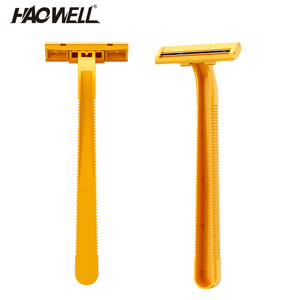 HWF07 <span class=keywords><strong>Afeitadora</strong></span> económica desechable de 2 hojas gemelas barata para hombres Mango de plástico antideslizante Hoja de acero inoxidable Paquete de 24 piezas OEM ODM - Product Image 1