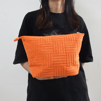 Grande trousse de toilette en tissu éponge avec fermeture éclair, pochette de maquillage, organiseur de maquillage, sacs de rangement pour articles essentiels, trousse de toilette de voyage