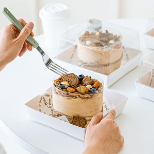 กล่องพลาสติกสำหรับใส่ขนมอบขนมอบขนมอบขนมอบทำจากกระดาษแข็งใสพร้อมฝาปิด - Product Image 3