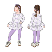 Ensemble deux pièces de qualité supérieure pour filles, style simple, haut à volants et leggings, idéal pour un usage quotidien