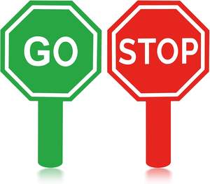 علامة توقف وتذهب مخصصة 10*7 بمقبض مزدوج الوجهين ضوء أحمر أخضر حارس عبور - Product Image 2