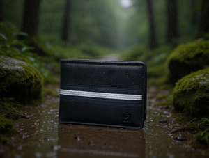 Portafoglio da uomo Jd in microfibra, pelle sintetica, chiusura con cerniera a righe, impermeabile, per uso esterno - Product Image 2