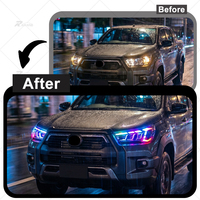 Ensemble de phares RGB Hilux Revo Rocco 2021 2022 2023 2024 avec contrôle par application téléphonique, 1 paire gauche et droite pour mise à niveau