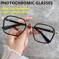 Lunettes Photochromiques Anti-Lumière Bleue pour Hommes, Verres Photogray à Double Pont TR, Modèle 2026, Protection UV400 pour la Lecture et la Pêche