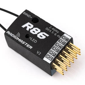 RadioMaster R86 ELRS 2.4GHz 6-<b>Channel</b> Receiver Long Range ExpressLRS CRSF RX - Product Image 1