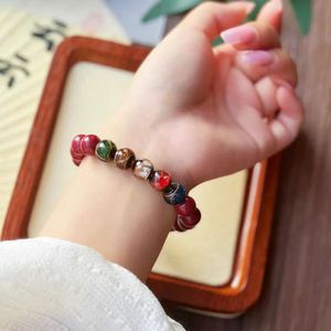 Pulsera de Cinabrio de Alto Contenido, Ceniza de Incienso y Vidrio con los Cinco Dioses de la Riqueza, con Elementos de Metal, Madera, Agua, Fuego y Tierra - Product Image 4