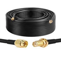 Cable Coaxial RP-SMA Macho/Hembra de 30.5m XRDS -RF RG58 para Antena WiFi, Router LAN y Adaptador de Tarjeta de Red Inalámbrica