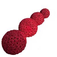 Boule de fleurs rouges pour décoration de mariage, fleurs artificielles sphériques rouges, accessoires de photographie