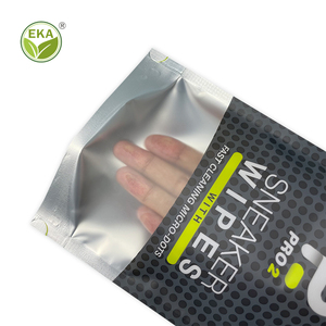 Biểu tượng tùy chỉnh rõ ràng cửa sổ Sneakers làm sạch khăn lau bao bì túi Nhựa đứng lên túi - Product Image 4