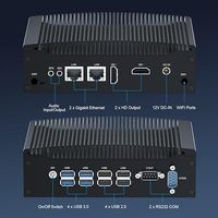 Mini PC industriel sans ventilateur, 16 Go de RAM, 512 Go de SSD, Core I5 8350U, ordinateur de bureau Windows 11 Pro avec 4K 2*HD 2*RS232 COM