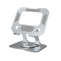 Support d'ordinateur portable pliable et portable, réglable et rotatif, en acier au carbone, avec rangement pour la maison et le bureau
