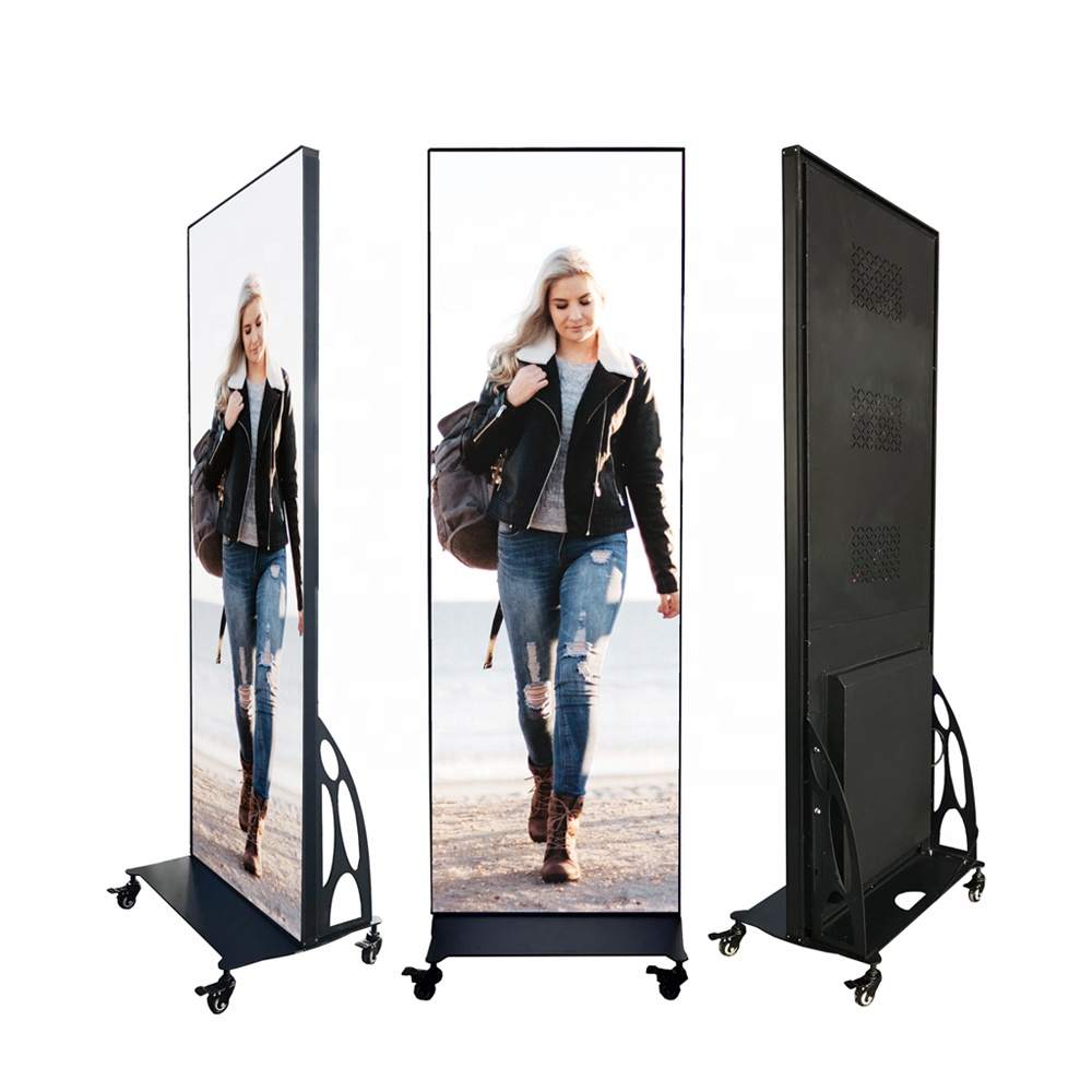 China P2.5 P3 Indoor Portable Smart Advertising LED Display Poster Screen Wifi USB 4G Remote Control Mirror Screen