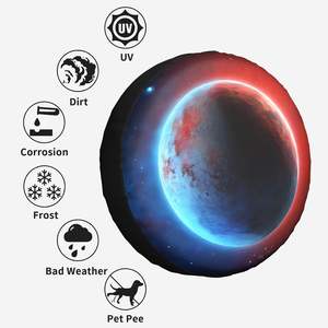 Housse de roue de secours robuste avec imprimé planète Terre et espace, anti-poussière, personnalisable pour voiture, camion, SUV, cadeau promotionnel d'entreprise - Product Image 4