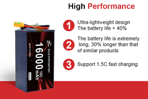 Trọng lượng nhẹ Pin trạng thái rắn cho Drone 6S 12S 24S 16000mAh 22000mAh bảo vệ thực vật nông nghiệp pin bay không người lái - Product Image 4