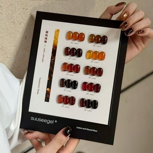 SUUSEEGEL – ensemble de vernis gel translucide ambre, 10 couleurs, kit de gel UV pour salon de manucure, automne et hiver, gelée caramel marron - Product Image 2