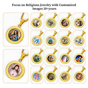 Giveluck Groothandel T Stijl Hanger Ketting Met De Heilige Maagd Mary Voor Katholieke Religieuze 18K Vergulde Sieraden - Product Image 4