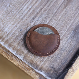 Porte-monnaie rétro en cuir véritable, <span class=keywords><strong>mini</strong></span> pochette pour pièces de monnaie, étui simple pour pièces de monnaie - Product Image 4