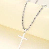 Collier pendentif croix en alliage poli miroir, chaîne torsadée dorée, bijoux hip-hop unisexe pour soirée